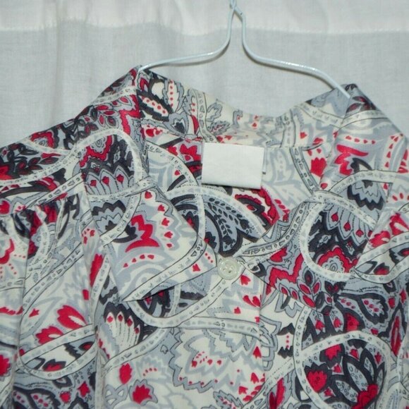 1980s Bleyle Pink Gray Paisley Polyester Button - Picture 3 of 7
